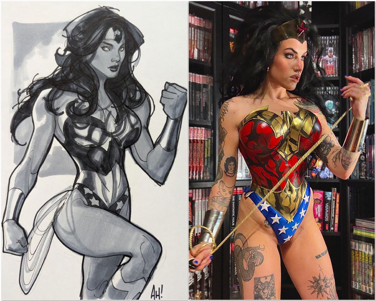 TonyVnrs's tweet image. My WONDERful partner @PotsRoxane has outdone herself with this updated @AH_AdamHughes Wonder Woman cosplay. Blurring the lines between fiction and reality!