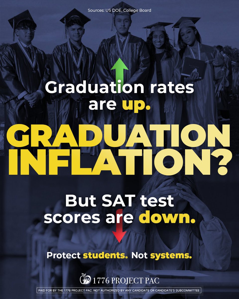 1776ProjectPac's tweet image. Students skip tests. Turn in nothing. Still get 50%!
Because failure rates are bad optics. Not for students, but for the system. This isn’t equity. It’s erasing standards!!
Follow @1776ProjectPac for more.