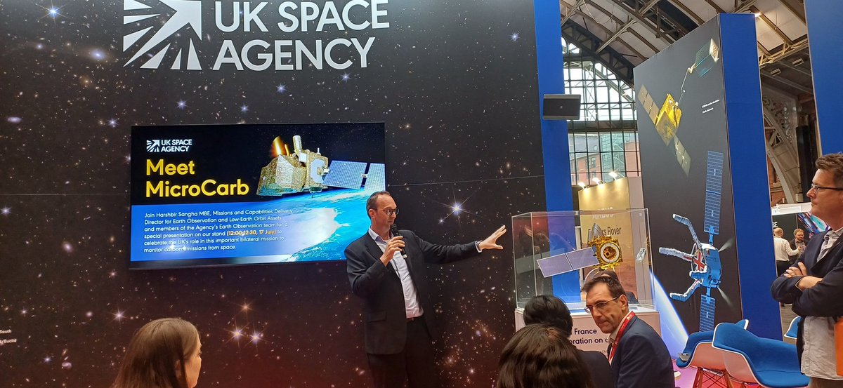 Space4Climate's tweet image. It&apos;s all about UK involvement &amp;amp;  leadership in international Earth Observation climate satellite missions at @ukspaceconf today! #uksc2025 #MicroCarb #TRUTHS #EarthCARE #Biomass