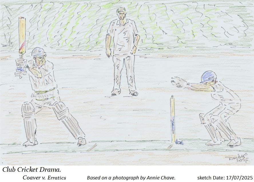 DrDanDiaper's tweet image. &apos;Club Cricket Drama&apos; #sketch @CoaverClub v.  @Erraticscc @AnnieChave 
@abdulhayemehta @NorthStandGang @ilegally_indian @palfreyman1414 @Edgaralanpoe48 @andydurrant75 @cbar2323 @kinobe911 @mattbob84 @WG_RumblePants 
#ink &amp;amp; #pencil #drawing #drawingart #sketchart #art 
#Cricket