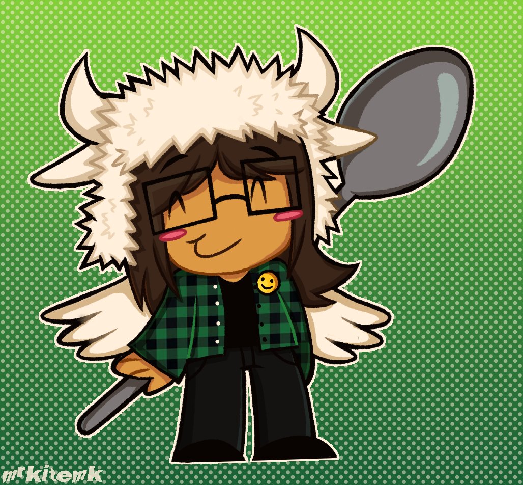 mrkite's tweet image. quick portrait of my roblox avatar lol