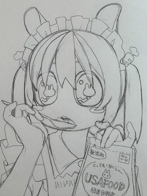 画材の練習でじゃかじゃか描いてたけど今日はもー、だめ