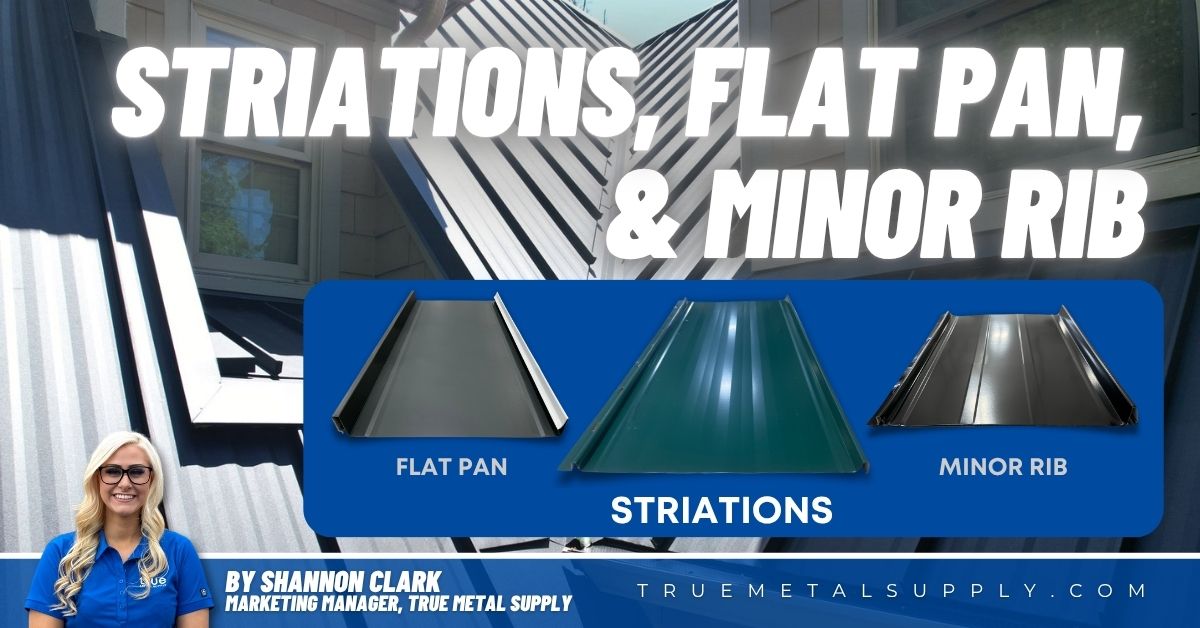 truemetalsupply's tweet image. Trying to choose the right metal roofing style? 🤔 Striations, Flat Pan, and Minor Rib each bring a unique look—and come with pros and cons you’ll want to consider before you decide.
We break it all down in this quick guide to help you pick the best option for your project. 👇…