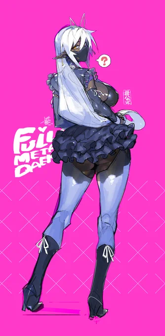 #装甲悪鬼村正 #非公式落書き 三世村正さんのバックショット。地雷アイドル風