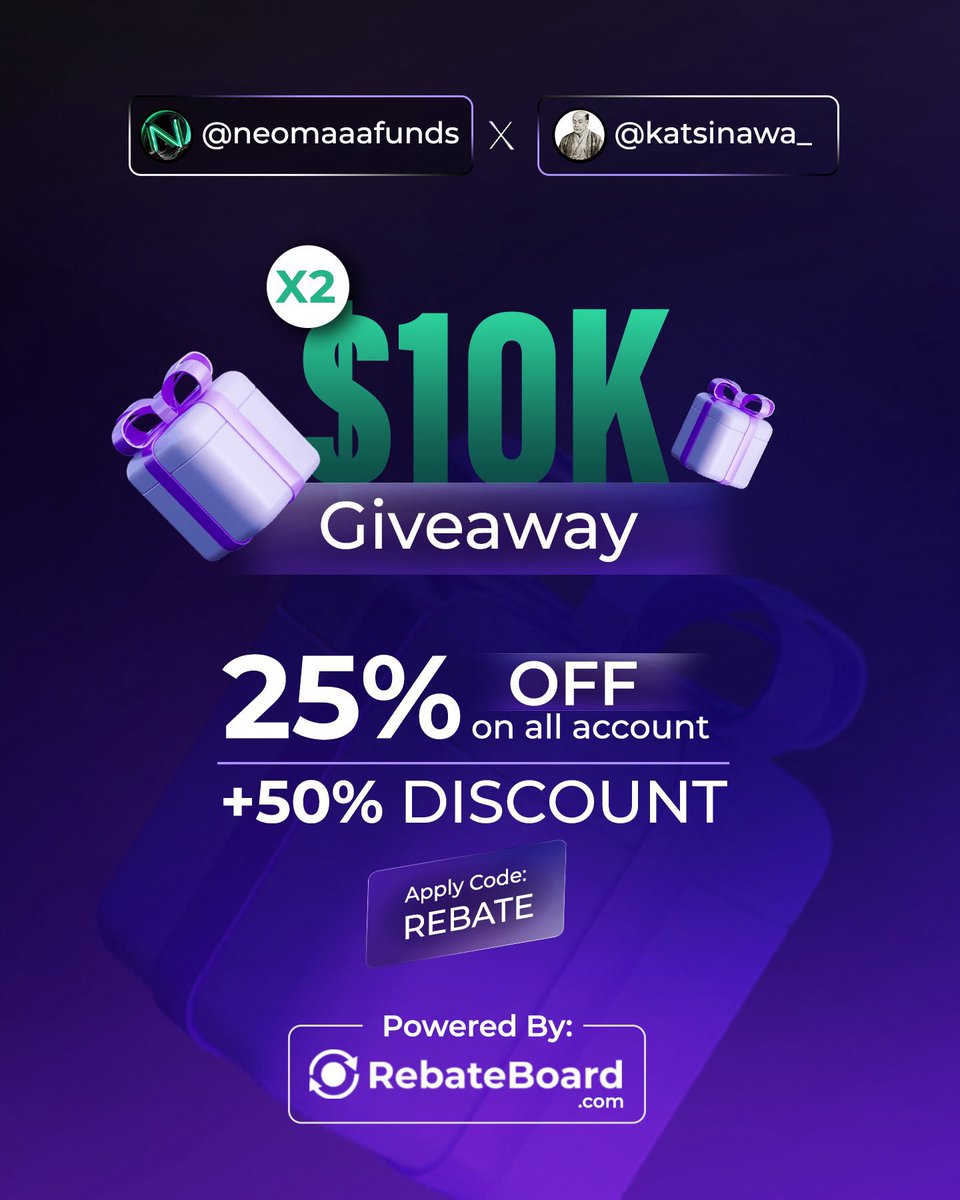 Xaulord📊 (@katsinawafx) on Twitter photo Follow you <a href="/rebateboard/">RebateBoard</a> & <a href="/neomaaafunds/">NeomAAA Funds | Prop Trading Firm</a> <a href="/AliyueKusader/">Aliyue Kusader</a>
Like and repost
Tag 3 traders
Join telegram t.me/rebateboard
Winners select randomly using any random picker or Grok in 72 hours Follow you <a href="/rebateboard/">RebateBoard</a> & <a href="/neomaaafunds/">NeomAAA Funds | Prop Trading Firm</a> <a href="/AliyueKusader/">Aliyue Kusader</a>
Like and repost
Tag 3 traders
Join telegram t.me/rebateboard
Winners select randomly using any random picker or Grok in 72 hours
