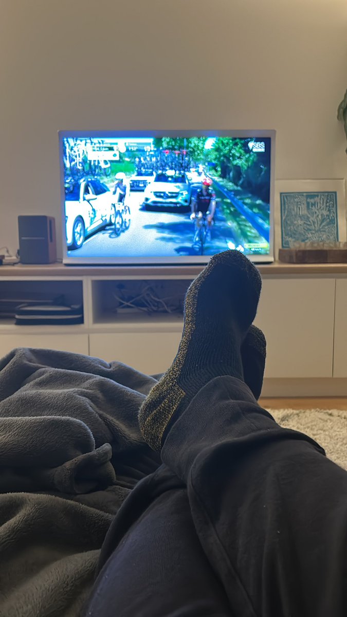 jeremyjmitchell's tweet image. #couchpeloton - I need to get some red spots for these socks. #sbstdf
