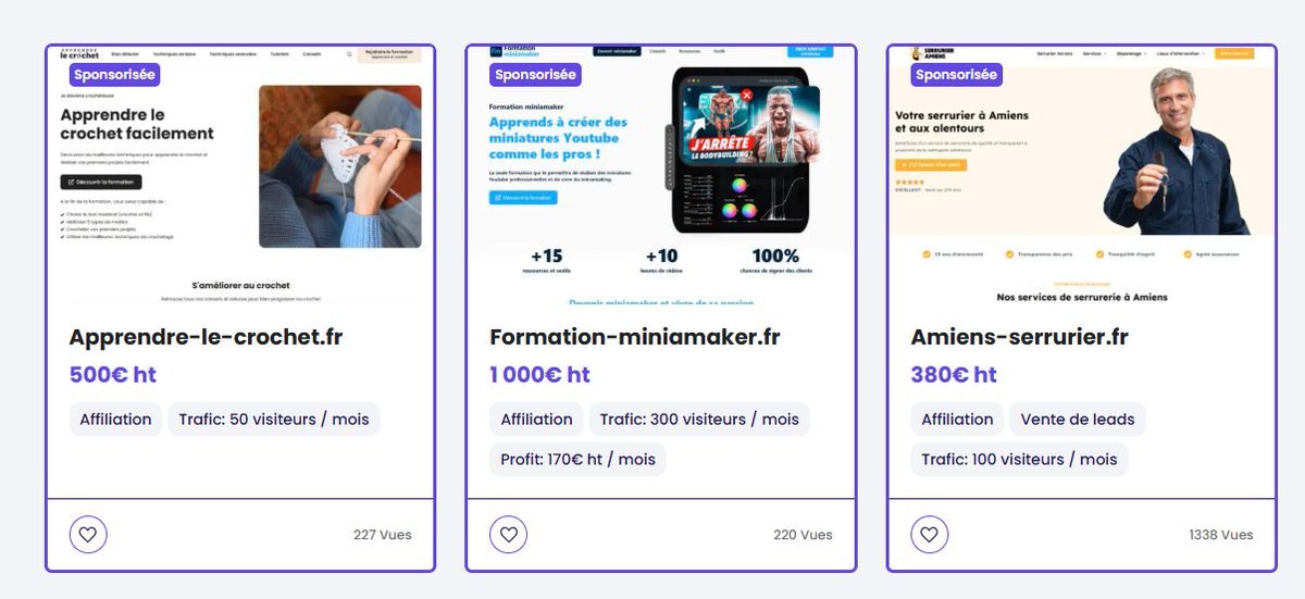 Matt SEO | Flipio.fr (@matthieu_seo) on Twitter photo Je vends 3 sites Affiliation / Vente de liens sur <a href="/flipio_fr/">Flipio.fr | Achat & vente de sites web</a>
- flipio.fr/annonce/appren…
- flipio.fr/annonce/format…
- flipio.fr/annonce/amiens…
Prix négociable Je vends 3 sites Affiliation / Vente de liens sur <a href="/flipio_fr/">Flipio.fr | Achat & vente de sites web</a>
- flipio.fr/annonce/appren…
- flipio.fr/annonce/format…
- flipio.fr/annonce/amiens…
Prix négociable