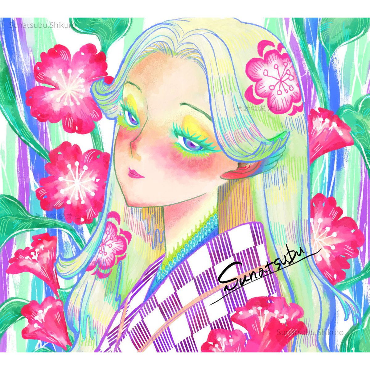 sunatsubu_skr's tweet image. #これを見た人は無言で去年の7月の画像を貼る 
#illustration