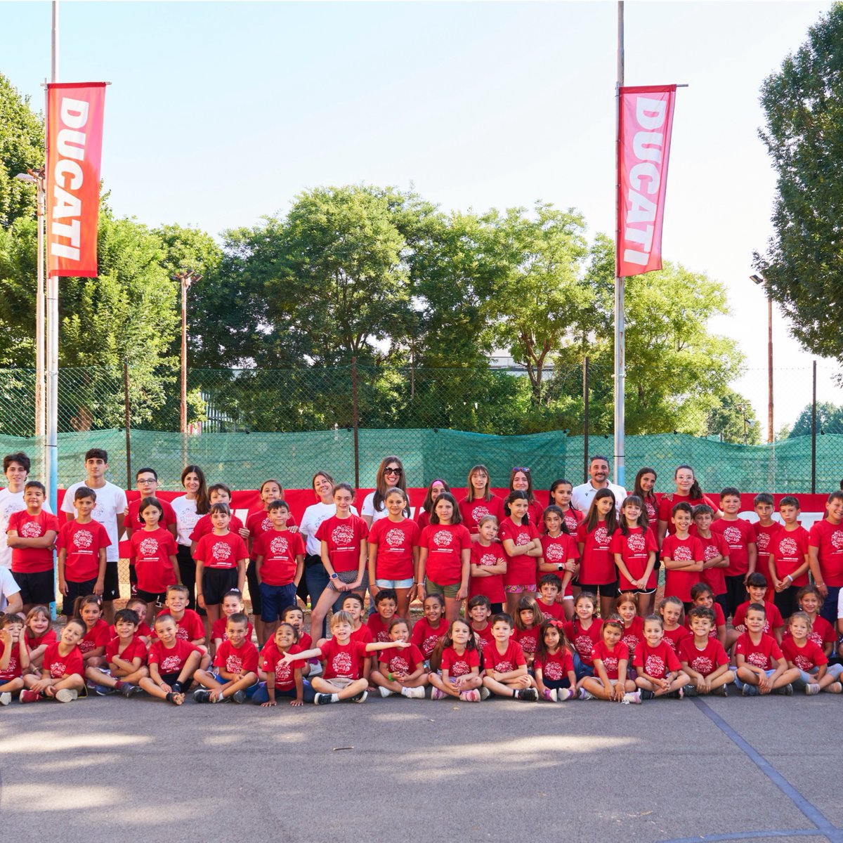 DucatiMotor's tweet image. For the 2nd year in a row, Ducati welcomed more than 80 employees’ children to a special week: one filled with sports, fun, friendship, and endless smiles all thanks to the Ducati Summer Camp in partnership with CUSB (University Sports Center of Bologna).