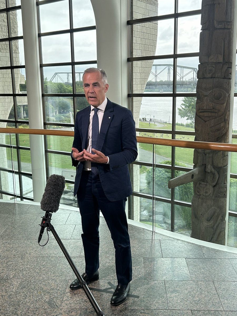 Prime Minister Mark Carney speaks to reporters before addressing First Nations chiefs about the plan to fast-track major projects, says he’s here to listen.