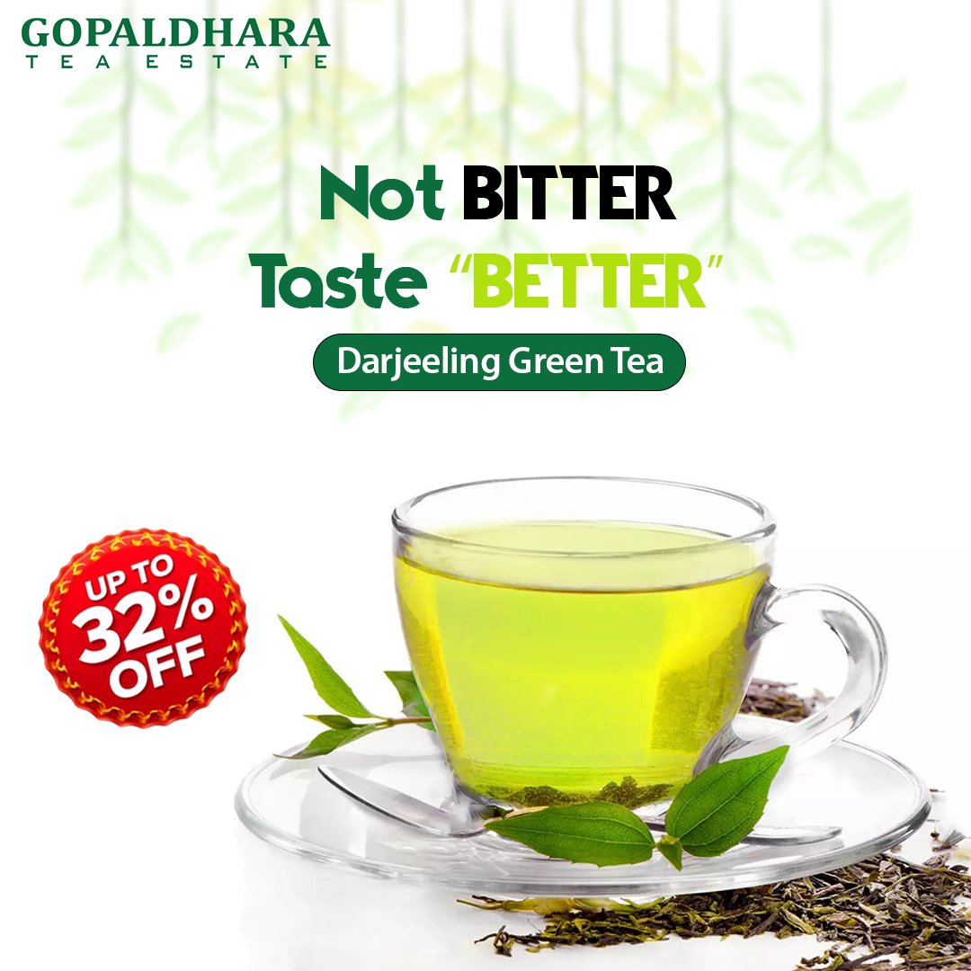 What brings more flavor to green tea? Altitude. Taste the world’s highest‑elevation Darjeeling Green Tea-vibrant, floral, and packed with antioxidants-now at 32% OFF! gopaldhara.com