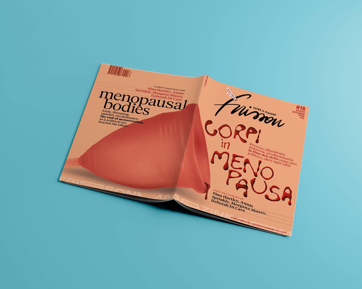BREAKING!🤷🏻‍♀️🩸🌟
<a href="/Frisson_Mag/">Frisson_Mag</a> #18 è fuori.
.
Corpi in menopausa
Doppia lingua 🇮🇹🇬🇧 - Doppia cover 🩵♥️
.
Qui il preorder 👇🏻
shop.frissonmagazine.com/prodotto/friss…
.
.
.
#magazine #frisson #oltreilpiacere #Menopausa #menopause #corpi