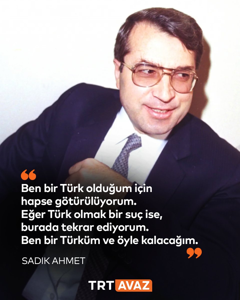 “Türk” dediği için hapis cezası aldı.

Batı Trakya Türklerinin haklarını savunmak için bir parti kurarak kararlılıkla mücadele eden Dr. Sadık Ahmet, yalnızca "Türk" dediği için hapse atıldı. Bugün, aramızdan ayrılışının 30. yılı!