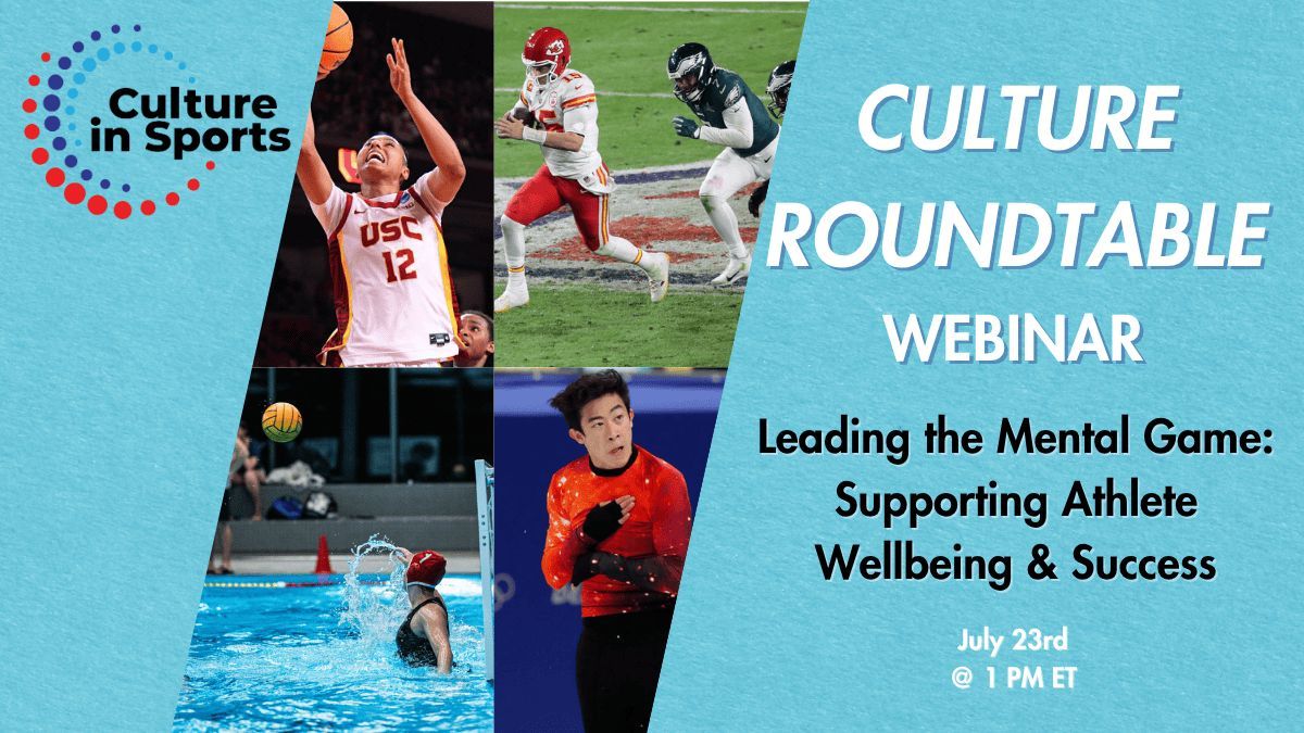 Leading the Mental Game: Supporting Athlete Wellbeing &amp; Success

Culture in Sports' webinar series continues next week with experts diving into practical strategies for #leaders to build a #culture of mental #fitness and resilience. Webinar info: us06web.zoom.us/webinar/regist…