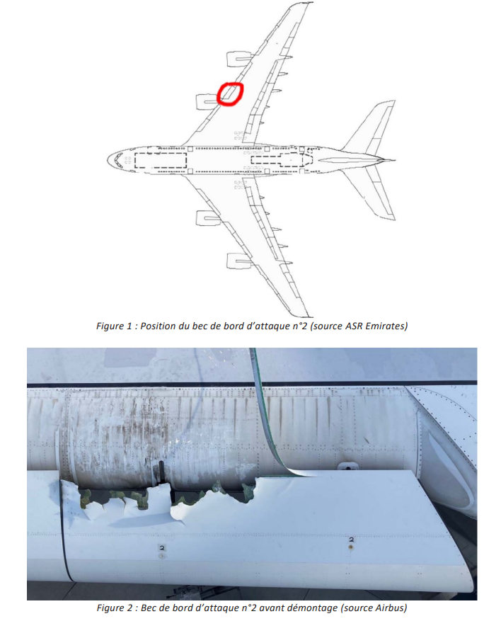 BEA_Aero's tweet image. 📄 Rapport d'enquête sur l'incident survenu à l'@Airbus  #A380 immatriculé A6-EOM exploité par @emirates le 18/08/2023 près de #Nice / Endommagement d’un bec de bord d’attaque lors de l'approche. bea.aero/les-enquetes/e…