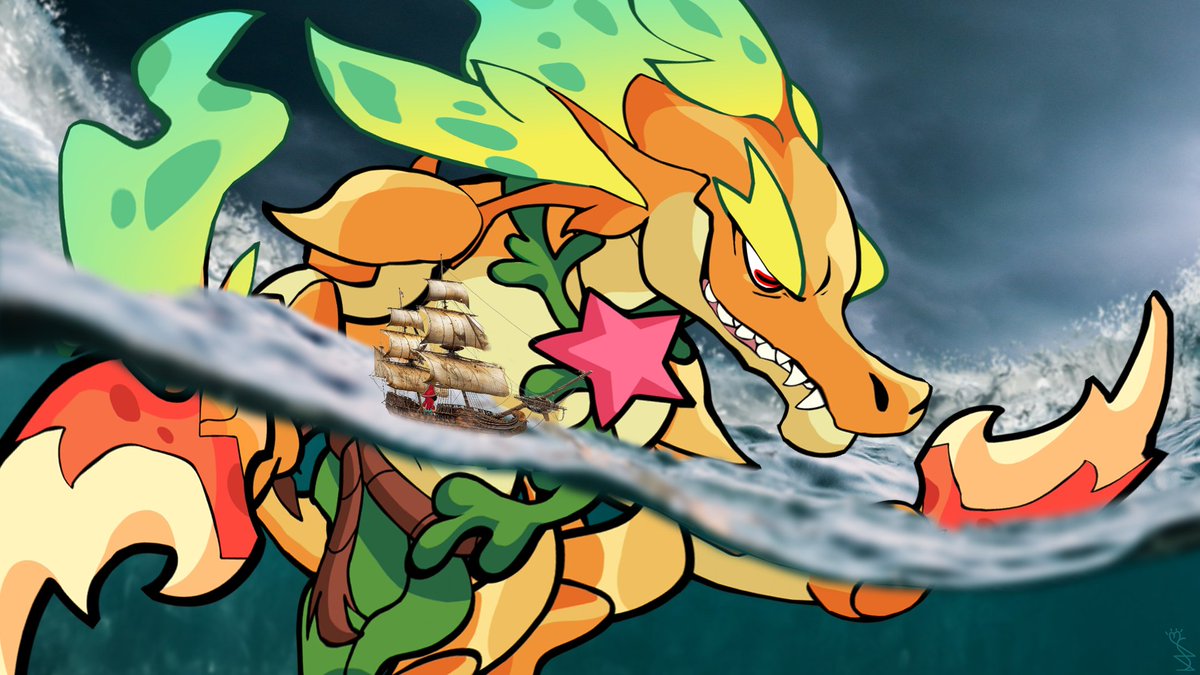 Before and After: This was a really cool piece to plan out and make, I had a lot of fun! Did you notice the little Thatch on the boat?
This artwork was made from: 5 assets and 2 renders! 

 #Brawlhalla #BrawlhallaArt #UbisoftPartner