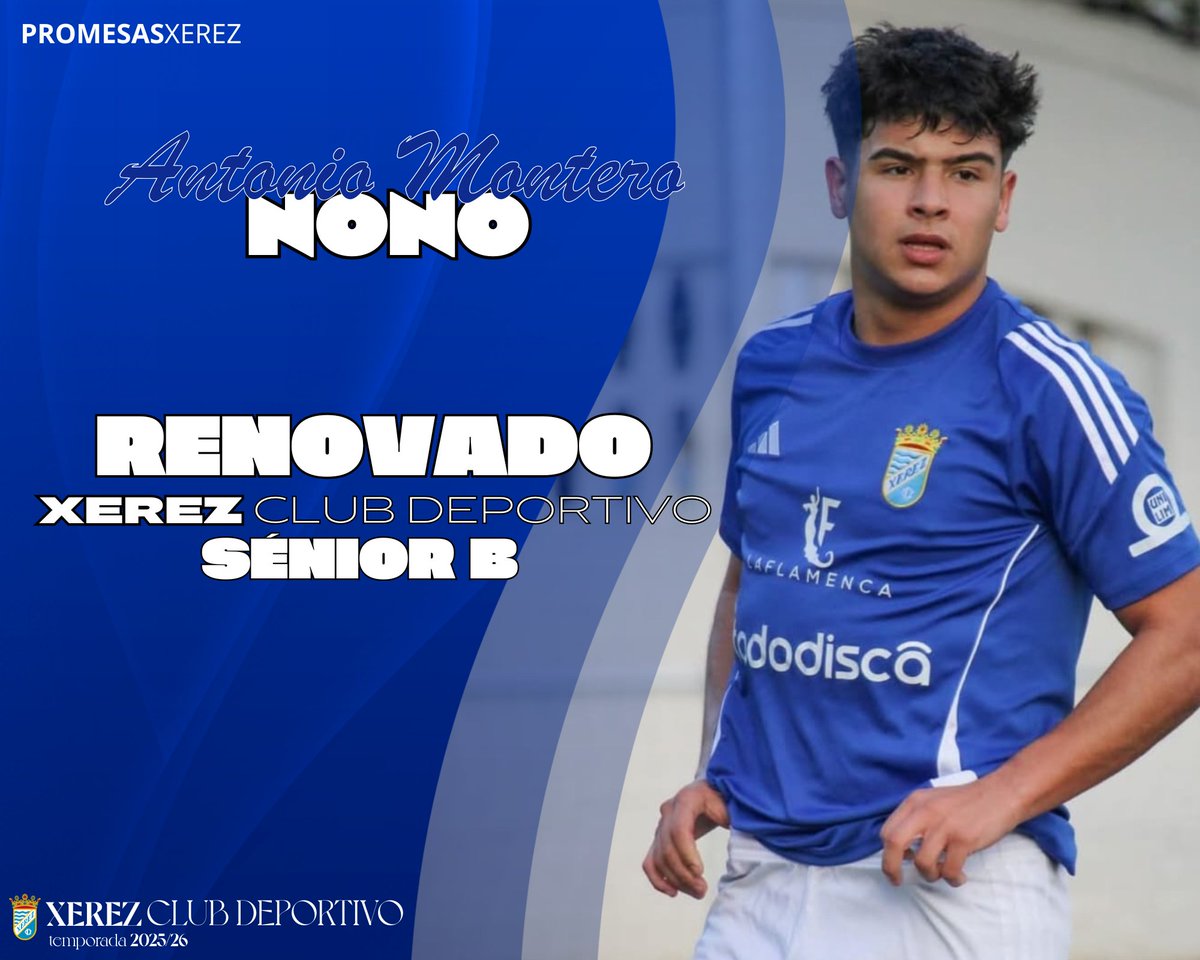 XerezCantera's tweet image. ๐ข ๐ข๐๐๐๐๐๐ | Nono formarรก parte del #XerezB en la 25/26
โฝ๏ธ El mediocentro renueva su compromiso con el filial azulino y realizarรก la #PretemporadaXerez con el primer equipo
#PromesasXerez
