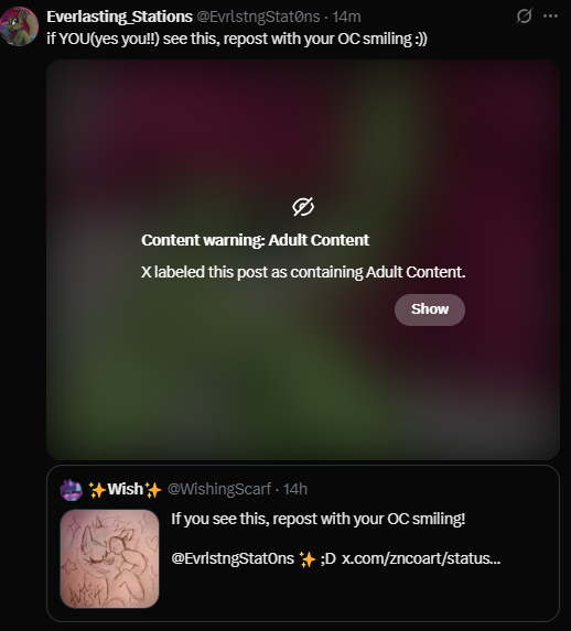 EvrlstngStat0ns's tweet image. apparently my smile is too powerful for this world..

i have absolutely no idea why this got a content warning smh