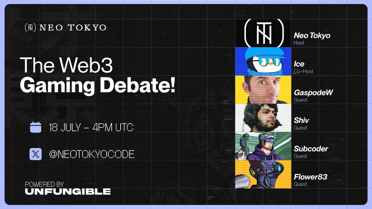 Join us tomorrow at 12 PM EST as we break down the hottest takes in Web3 gaming—from AI-powered immersion to IRL tourneys, NFT ownership, and the AAA game debate. Bullish or Bearish? Let’s settle it.

Guests:
<a href="/GaspodeWD/">GaspodeWD 🎮🎙️📽️ 🔜 gamescom</a>: Web3 Gaming Influencer 
<a href="/ShivOnSolana/">Shiv</a>: Head of Business