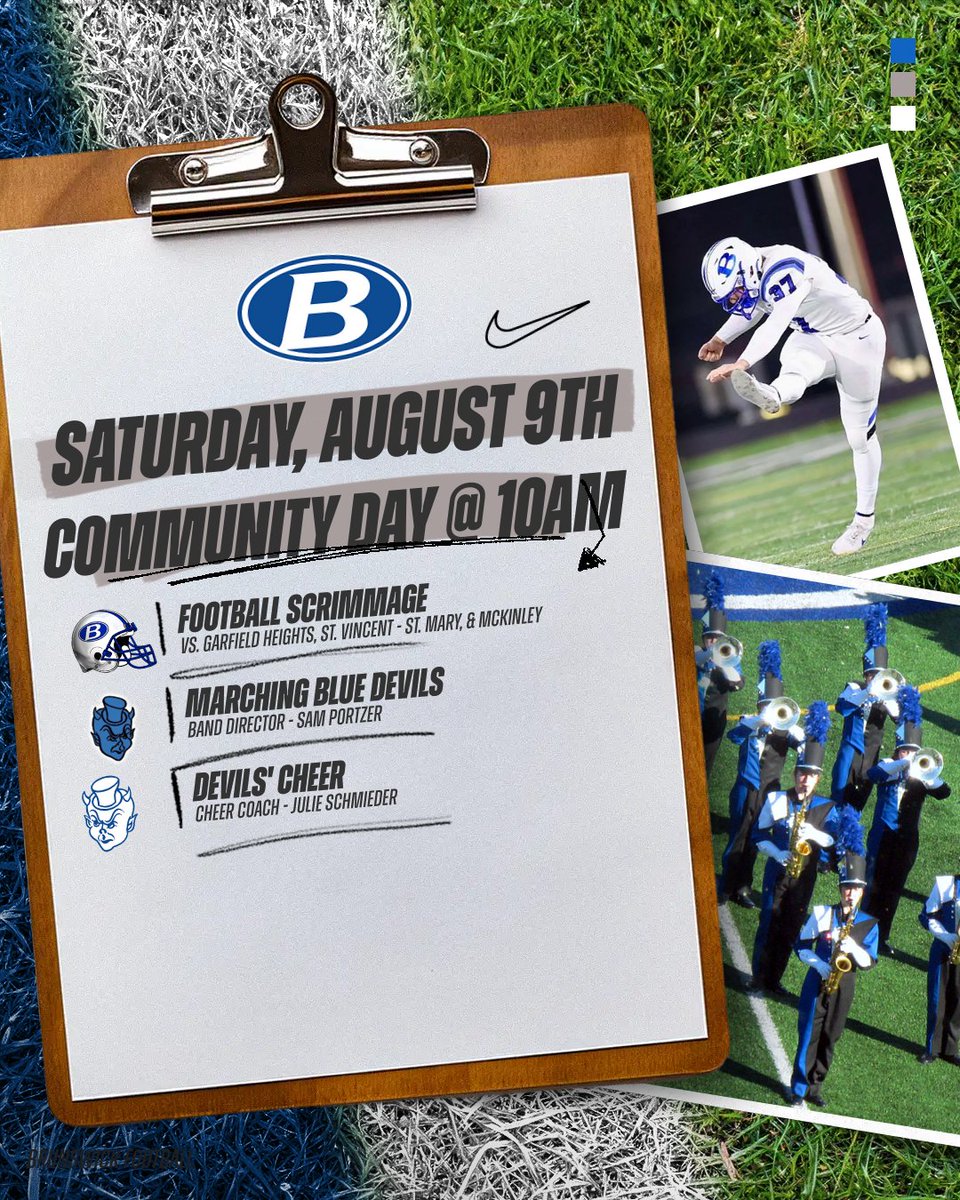 BHSGoBigBlue's tweet image. Your first look at the 2025 football, cheer, and marching Blue Devils! Hope to see you there.