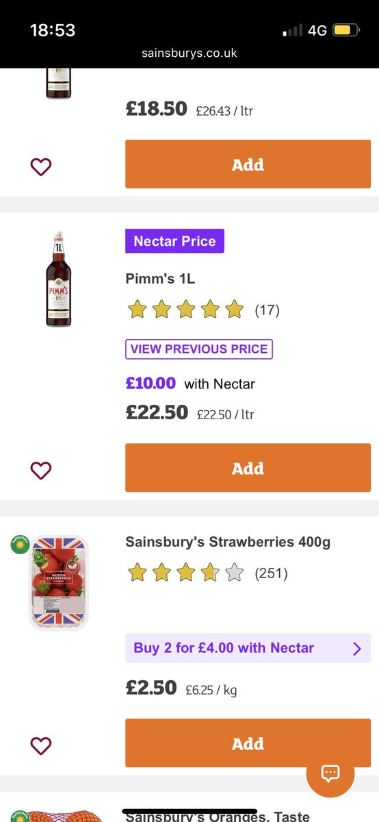connected2space's tweet photo. @sainsburys went to get some Pimm’s for school disco, and was unpleasantly surprised that the shop closest to our school “does not support Nectar prices”and I had to pay even higher price from the school budget, as I was charged £25.50. This is very misleading and disappointing https://t.co/WXrqufUAHv