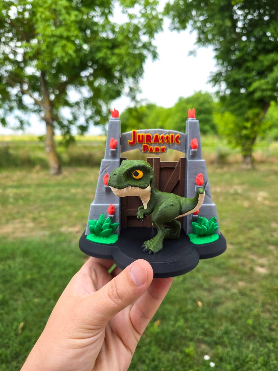 wekster2507's tweet image. I've made a tiny T-rex diorama :) I can use the gate for my Matchbox JP cars too :D
Printed on @Prusa3D XL with @Polymaker_3D and Buddy 3d filament.
#3dprinting #3dprinted