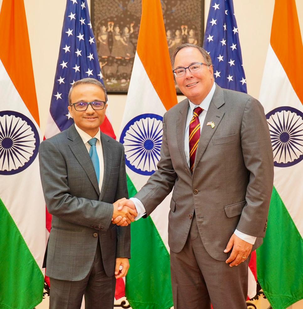 Consul General <a href="/binaysrikant76/">Binaya Pradhan</a> had a productive meeting with Mr. Edward Knight, Executive Vice Chairman of <a href="/Nasdaq/">Nasdaq</a>  and Chairperson of <a href="/USIBC/">U.S.-India Business Council</a>. They discussed deepening of India–U.S. economic and tech ties. CG thanked Mr. Knight for being a strong advocate of U.S. investment in