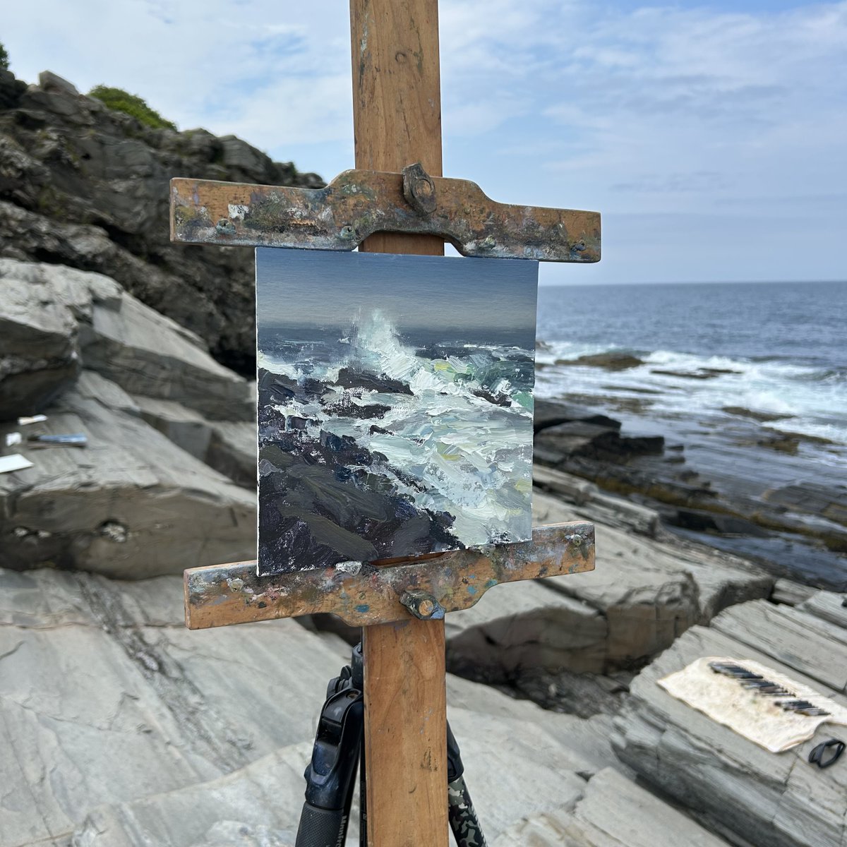 TadRetz's tweet image. a little 8x8in sketch on the coast of Maine
