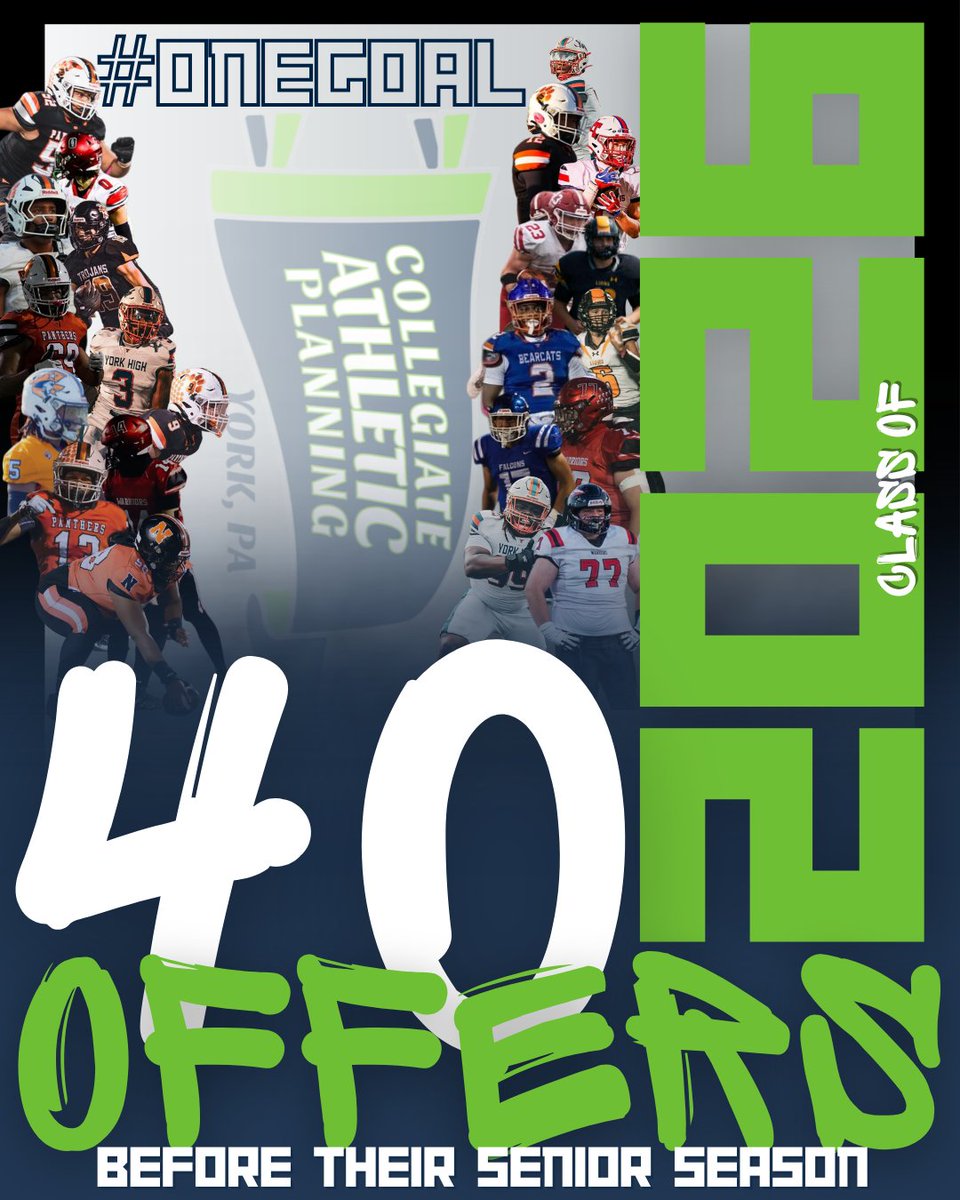 AFL York PA (@afl_yorkpa) on Twitter photo Congrats to the Class of 2026 who currently have 40 offers to play at the next level before their senior season!
More to come for this group as their journey continues!
Class of 2027, 2028, and 2029 you're on the clock! DM our team to see how we can help you! <a href="/CoachCregger/">Ben Cregger</a> Congrats to the Class of 2026 who currently have 40 offers to play at the next level before their senior season!
More to come for this group as their journey continues!
Class of 2027, 2028, and 2029 you're on the clock! DM our team to see how we can help you! <a href="/CoachCregger/">Ben Cregger</a>