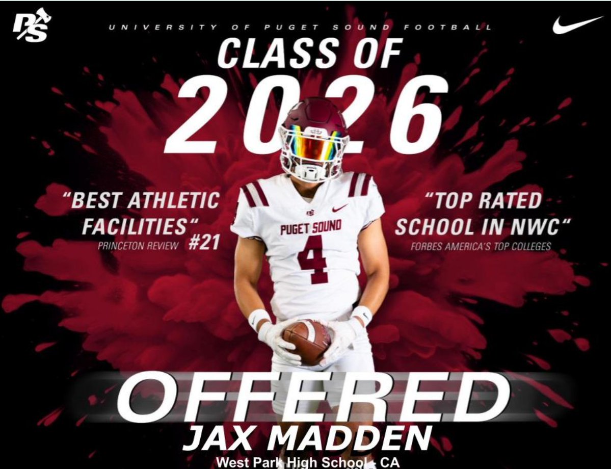 After a great call with <a href="/LOGGER_LBCOACH/">UPS Loggers Coach Jeff Schmidt</a> I'm grateful to receive an official offer to play football for the University of Puget Sound - Thank you to <a href="/P_S_football/">Puget Sound Football</a> and all the coaches!  #LoggerUP #BeALogger <a href="/jeffthomas4/">Jeff Thomas</a> <a href="/KeimTimeFB/">Jud Keim - U. of Puget Sound FB. Co-DC/Secondary</a> 

<a href="/CoachTTMP/">5 ⭐ Coach T Dubb TMP 🏁 🐐</a> <a href="/CoachJAM3/">John A. Miller III</a> <a href="/CoachTenner/">Jason Tenner</a> <a href="/coachmhanan/">Coach Marco Hanan</a>