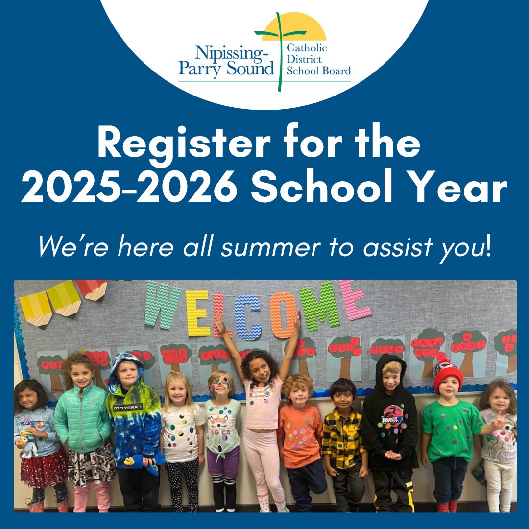 Register with the Nipissing-Parry Sound Catholic District School Board anytime this summer!

Find out how: npsc.ca/news/what_s_ne…