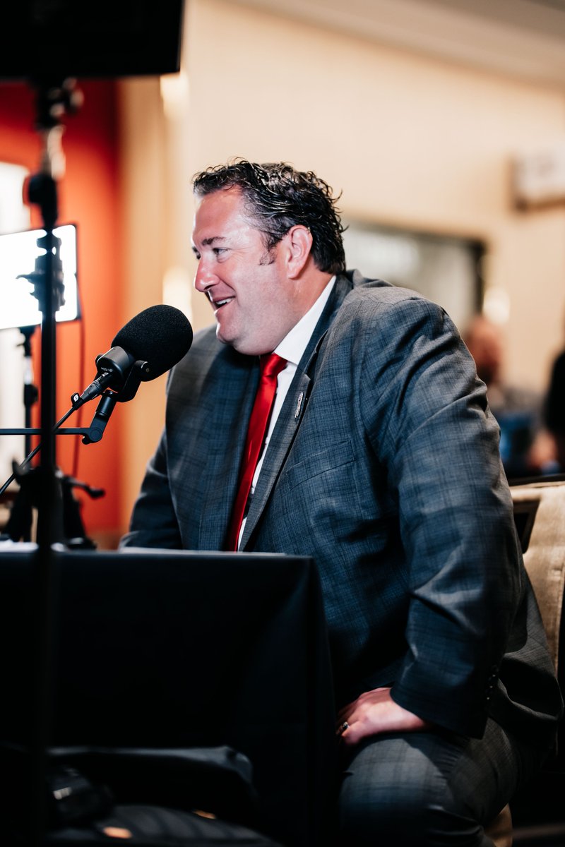UNMLoboFB's tweet image. Good morning radio row! ๐ค @Coach_Eck
#GoLobos | ๐บ๐ | #MWFB