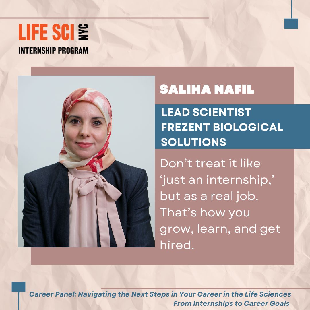 On June 17, we hosted a dynamic career panel on “Navigating the Next Steps in Your Career in the Life Sciences: From Internships to Career Goals.” Interns had the opportunity to hear from program alumni who have used their internship experiences to develop impactful careers!