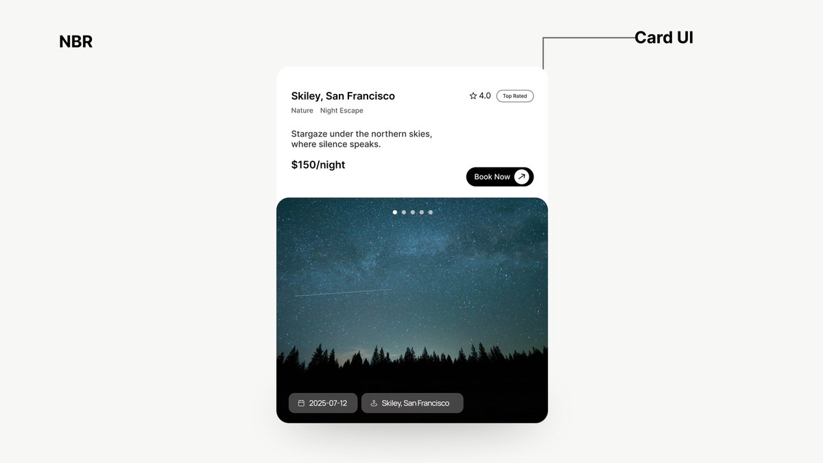 NavamiBR's tweet image. Travel Card UI🌲