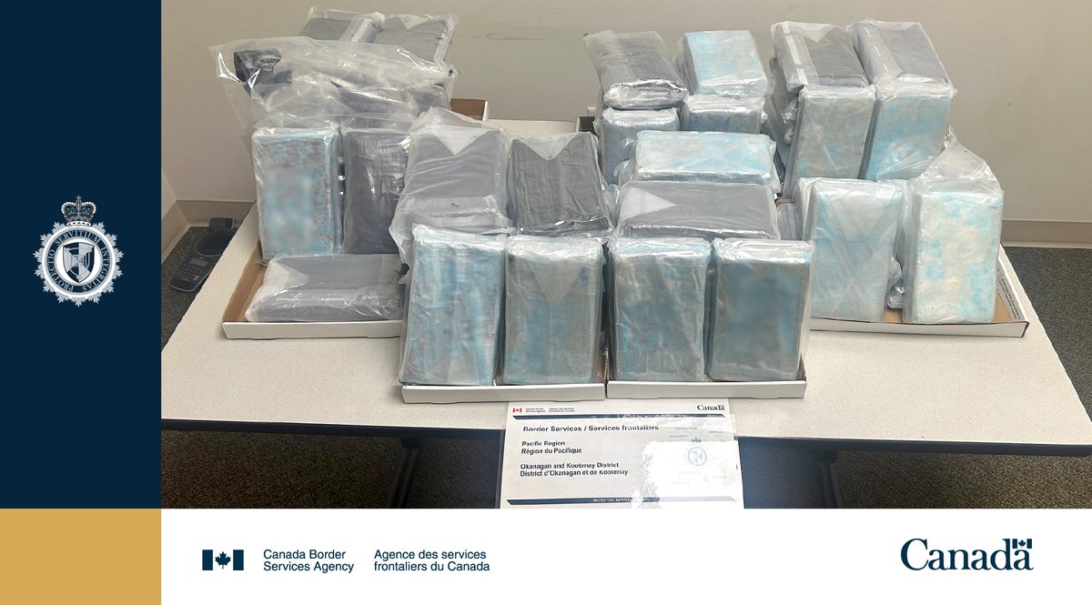 kbolan's tweet image. CBSA announces 70k coke seizure June 11 from a pick-up truck crossing into Canada at the Osoyoos port of entry. "The CBSA arrested the driver who was then transferred to the custody of the RCMP Federal Policing – Pacific Region." No name or details on whether driver was charged.