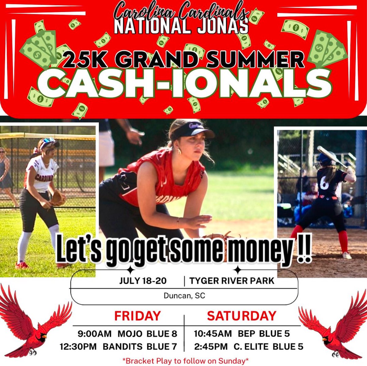 We are excited to be playing ball back in the Carolinas this weekend! Come check us out! <a href="/Winthropsoftbal/">Winthrop Softball</a> <a href="/CoachCButler/">Chelsea Butler</a> <a href="/CoachpooleU/">CoachPoole_USCA</a> <a href="/WingateSoftball/">Wingate Softball</a> <a href="/ValkyriesSB/">Converse University Softball</a> <a href="/CatamountSB/">Western Carolina Softball</a> <a href="/CoastRecruits/">Coast 2 Coast Recruits</a> <a href="/CoastalSoftball/">Coastal Carolina SB</a> <a href="/Get2CollegAth/">Get 2 College Athletics</a> <a href="/los_stuff/">Carlos Arias</a> <a href="/IHartFastpitch/">I❤️Fastpitch</a> <a href="/gatorjack72/">Girls In The Game</a> <a href="/SoftballDown/">Down South Softball</a>