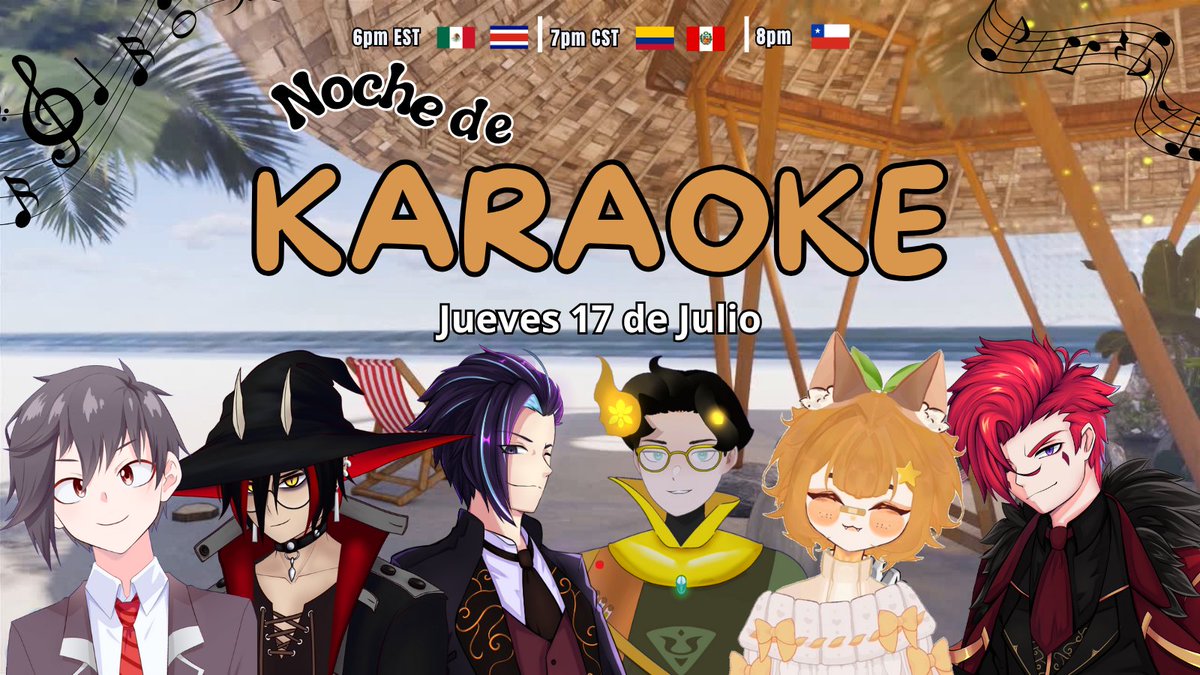 Wanshi 🎢🍫🎡 (@wanshi_r) on Twitter photo ✨🎤Hoy a las 7 pm Colombia/8pm Chile tendremos una noche de karaoke con gente muy genial 🎤✨
Nos acompañan <a href="/AlexVtuber/">AlexVTuber🌟</a>, <a href="/DryusAbyssus/">Dryus Abyssus🌹🖤 | Vkoe |</a>, <a href="/ZephyrusEzio/">ZephyrusEzio 🛡✨| VARTIST</a>, <a href="/CanelitaVT_/">Canelita!‧₊˚🍊</a> y <a href="/KuroPv01/">👹Kuro The Harbinger👹【Comission Open】</a>
twitch.tv/wanshi_R 🎡💎
Los esperamos 🫰🏻🫰🏻🫰🏻
#vtuber #karaoke #collab ✨🎤Hoy a las 7 pm Colombia/8pm Chile tendremos una noche de karaoke con gente muy genial 🎤✨
Nos acompañan <a href="/AlexVtuber/">AlexVTuber🌟</a>, <a href="/DryusAbyssus/">Dryus Abyssus🌹🖤 | Vkoe |</a>, <a href="/ZephyrusEzio/">ZephyrusEzio 🛡✨| VARTIST</a>, <a href="/CanelitaVT_/">Canelita!‧₊˚🍊</a> y <a href="/KuroPv01/">👹Kuro The Harbinger👹【Comission Open】</a>
twitch.tv/wanshi_R 🎡💎
Los esperamos 🫰🏻🫰🏻🫰🏻
#vtuber #karaoke #collab