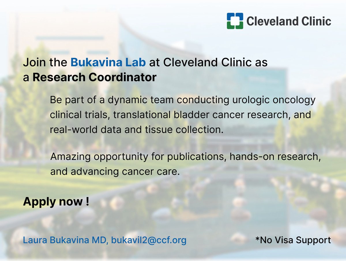 Another amazing opportunity with us <a href="/CleClinicUro/">Cleveland Clinic Urology</a> .. apply today ‼️