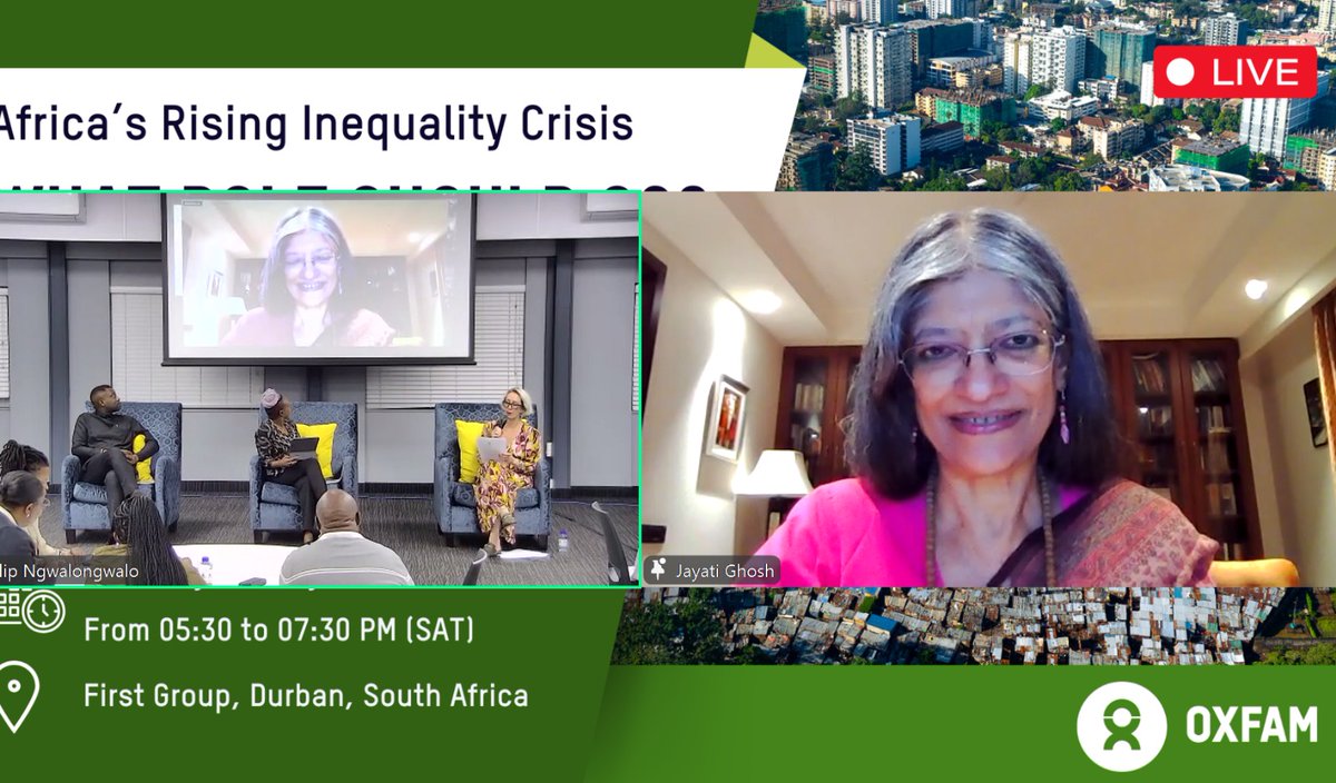 icrict's tweet image. "Africa’s four richest people have more wealth than half of the region’s 750m people. Taxation of the very wealthy is a critical part of what Africa needs to do for its own development. Brazil put this issue on the table, South Africa must take this forward"
@Jayati1609
