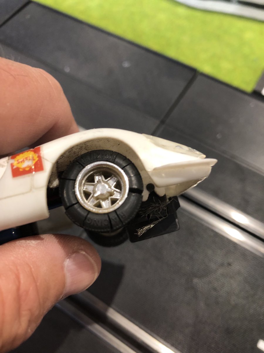 FormerCarPR's tweet image. I think the front tyres on my (French-production) Scalextric 917 are no longer safe, even at 1/32 of 200mph.