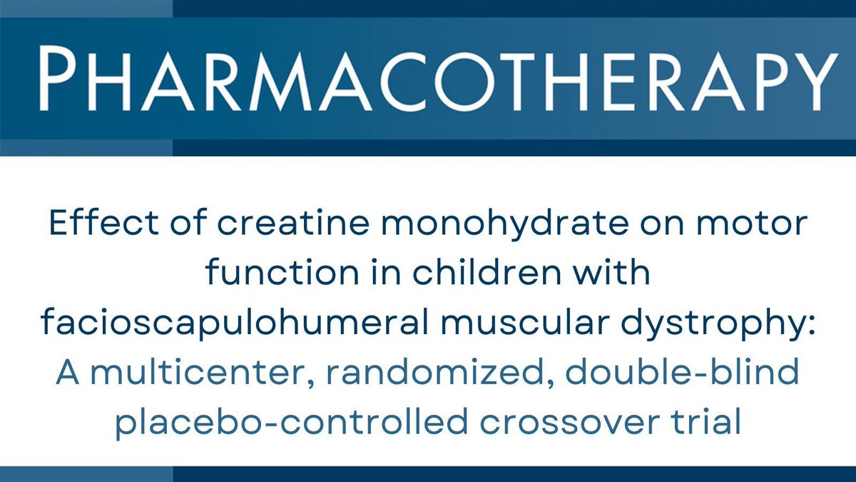 PharmacoJournal's tweet image. Although CrM had no effect on motor function as measured by the Motor Function Measure for Neuromuscular Disease compared with placebo, there were trends toward improvement in the 6-minute walk distance and other secondary outcome measures. OPEN ACCESS: buff.ly/ZXCwLYU