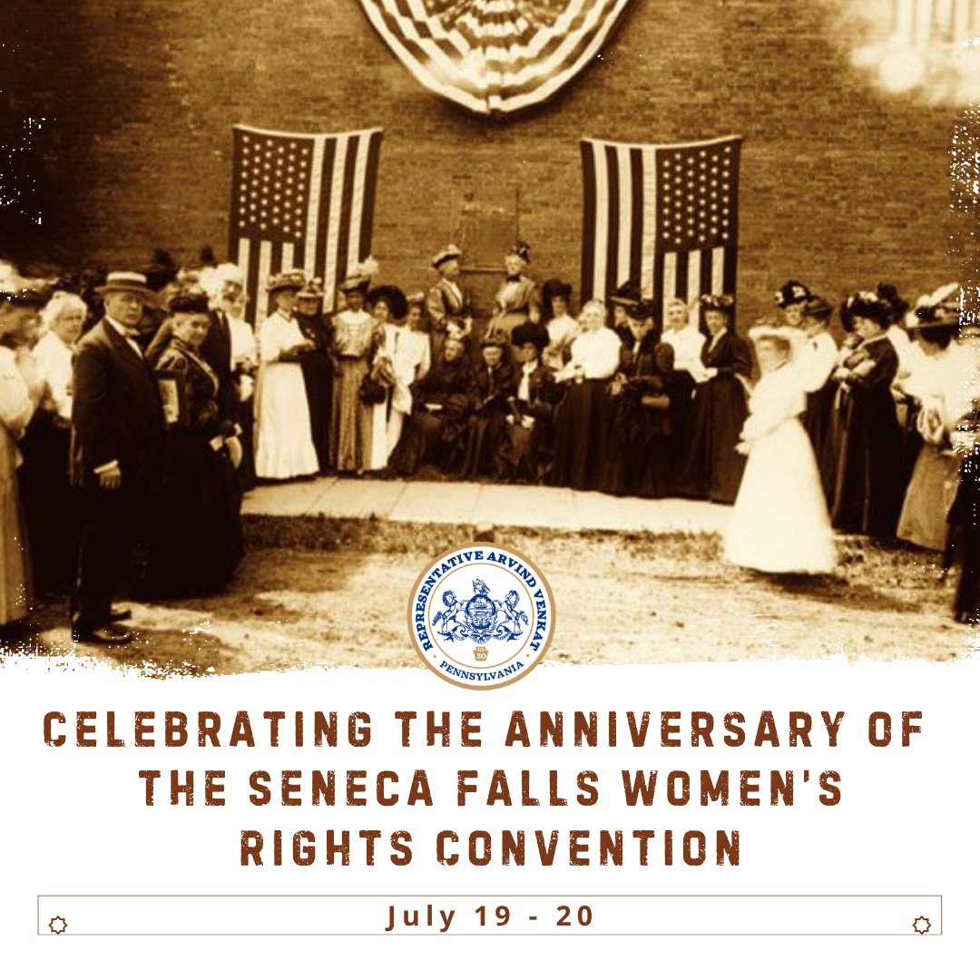 RepVenkat's tweet image. On this anniversary of the Seneca Falls Women’s Rights Convention, I hope that we will remember and recommit to ensuring that women enjoy equal rights before the law in our nation.