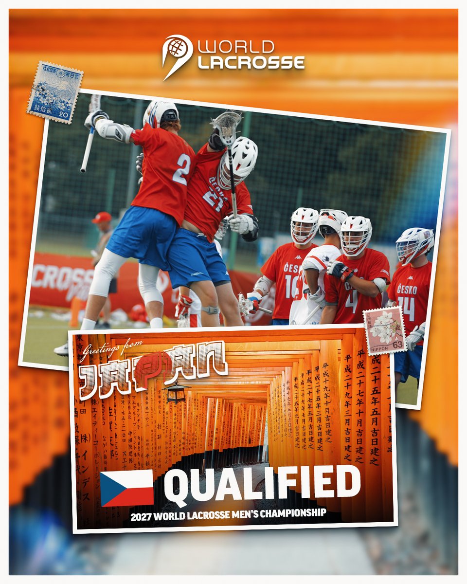 WorldLacrosse's tweet image. Czech out who else is coming to Japan 🇨🇿✈️🇯🇵
Congratulations Czechia. We'll see you at the 2027 World Lacrosse Men's Championship in Tokyo!
#EMLC25 x #WLMC27