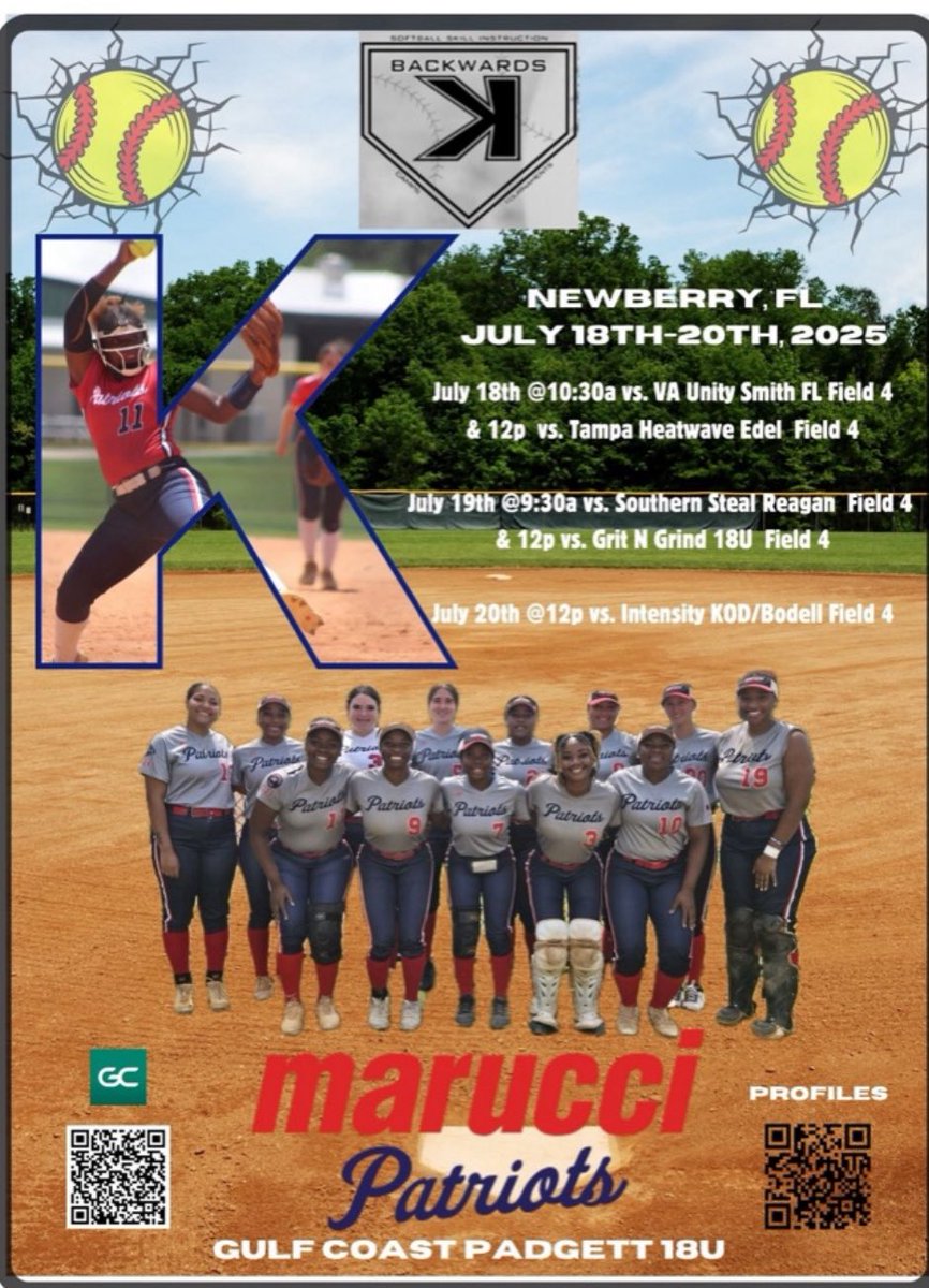 Mykamia “Mymy” Padgett (@m_padgett11) on Twitter photo Very excited to have one last tournament with my girls for the summer. We would love for some college coaches to come watch us do what we love!! <a href="/CamisePatterson/">Coach P</a> <a href="/WillHessSB/">Will Hess</a> <a href="/JohnMelvinU/">John_Melvin_University</a> <a href="/UWA_Softball/">UWA Softball</a> <a href="/KeiserU/">Keiser University</a> <a href="/UWFSoftball/">UWF Softball</a> <a href="/FIUSoftball/">FIU Softball</a> <a href="/USFSoftball/">USF Softball</a> <a href="/EWUSoftball/">Edward Waters Softball</a> <a href="/MarucciPPadgett/">Marucci Patriots - Padgett 18u</a> Very excited to have one last tournament with my girls for the summer. We would love for some college coaches to come watch us do what we love!! <a href="/CamisePatterson/">Coach P</a> <a href="/WillHessSB/">Will Hess</a> <a href="/JohnMelvinU/">John_Melvin_University</a> <a href="/UWA_Softball/">UWA Softball</a> <a href="/KeiserU/">Keiser University</a> <a href="/UWFSoftball/">UWF Softball</a> <a href="/FIUSoftball/">FIU Softball</a> <a href="/USFSoftball/">USF Softball</a> <a href="/EWUSoftball/">Edward Waters Softball</a> <a href="/MarucciPPadgett/">Marucci Patriots - Padgett 18u</a>