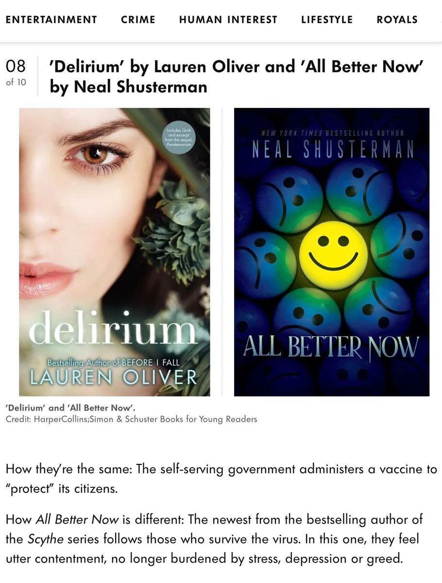 NealShusterman's tweet image. Excited to see this list come out in @People Magazine! I've been saying speculative is making a comeback.
Which are you most excited to read? And which were your favorites 10 years ago? (Has it really been that long??)
buff.ly/u38swXA
#tbr #yadystopia #dystopia