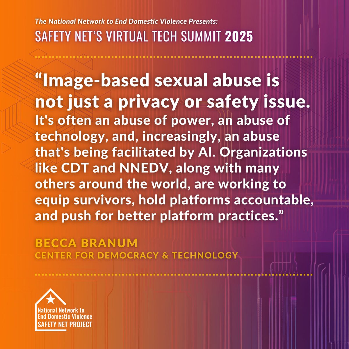 nnedv's tweet image. NNEDV is proud of our shared work to address image-based sexual abuse, which is often used by abusers to gain power and control in a relationship. Thanks to Becca Branum (@CenDemTech) for presenting on this important topic during #TechSummit!
Learn more: buff.ly/IPqRn1z