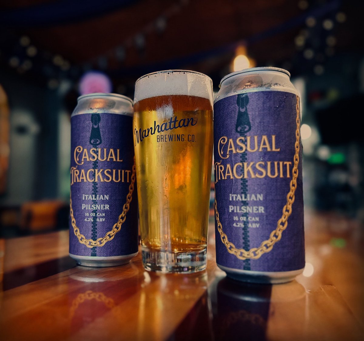 🇮🇹🚨Back On Tap🚨🇮🇹

Casual Tracksuit - 4.2% ABV

Italian style Pilsner brewed with Hallertau Mittelfrüh hops. Crisp and clean with a hoppy overtone and a touch of sweetness. The perfect beer for your closest friends and their matching tracksuits… 

Available NOW on tap and To