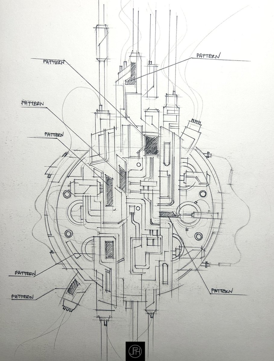 jphanel1972's tweet image. 🛠️ Interconnections – Sketch Study
This pencil concept bridges industrial design and system architecture.
Each hand-drawn line suggests a hidden circuit, a mechanical flow, or a procedural pattern in progress.
From raw intuition to future-ready blueprint.
Part of my ongoing…