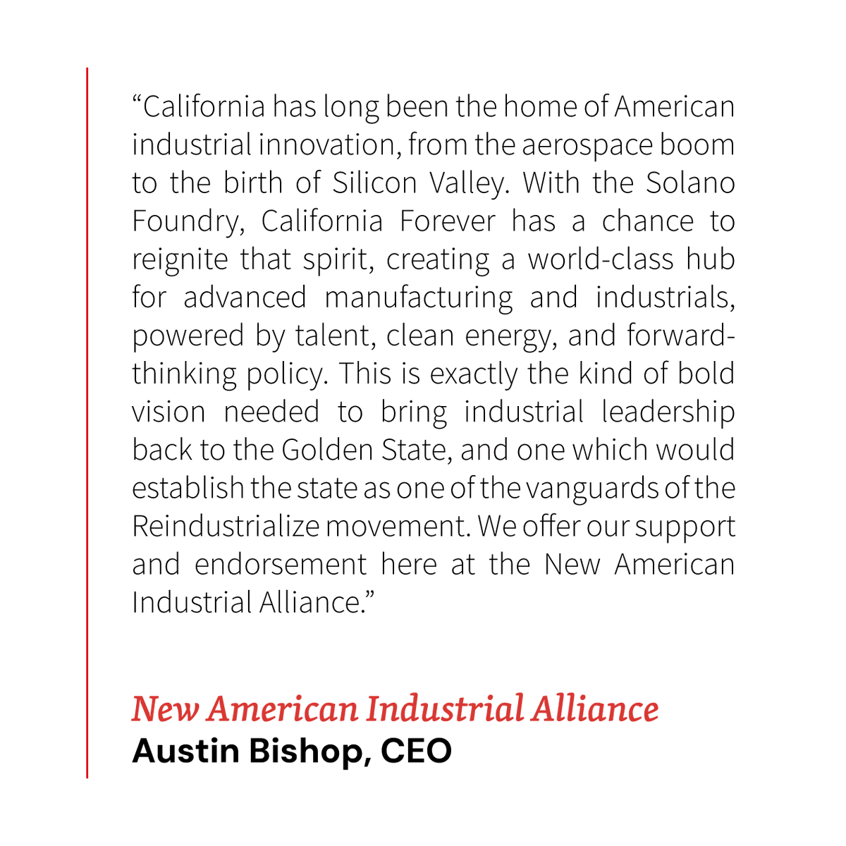 Jan Sramek 🇺🇲 🌁 ⛰️ (@jansramek) on Twitter photo 11/ What are companies saying? Here are quotes from <a href="/JLL/">JLL</a>'s whitepaper by <a href="/2112Power/">Chris Power</a>, CEO & CPO of <a href="/Hadrian/">HADRIAN</a>, <a href="/lukasczinger/">Lukas Czinger</a>, CEO of <a href="/Divergent3D/">Divergent</a> , <a href="/BobSwan/">Bob Swan</a>, former CEO of Intel, and <a href="/austinbishop/">Austin Patrick Bishop 🇺🇸</a>, CEO of <a href="/newindustrials/">New American Industrial Alliance</a>. For others, see here: californiaforever.com/solano-foundry/ 11/ What are companies saying? Here are quotes from <a href="/JLL/">JLL</a>'s whitepaper by <a href="/2112Power/">Chris Power</a>, CEO & CPO of <a href="/Hadrian/">HADRIAN</a>, <a href="/lukasczinger/">Lukas Czinger</a>, CEO of <a href="/Divergent3D/">Divergent</a> , <a href="/BobSwan/">Bob Swan</a>, former CEO of Intel, and <a href="/austinbishop/">Austin Patrick Bishop 🇺🇸</a>, CEO of <a href="/newindustrials/">New American Industrial Alliance</a>. For others, see here: californiaforever.com/solano-foundry/
