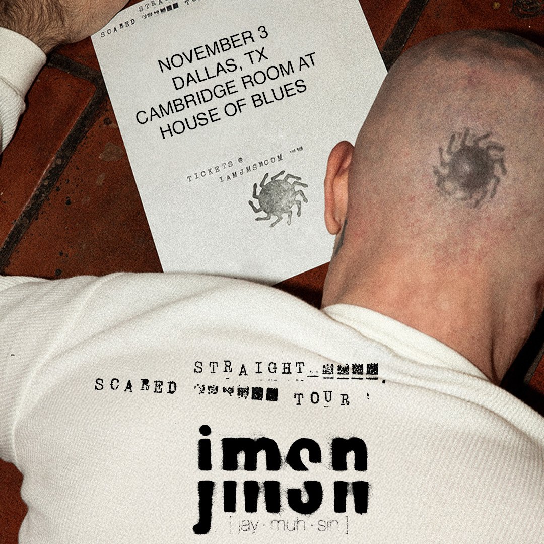 HOBDallas's tweet image. ON SALE NOW 🎤 @iamjmsn – Scared Straight Tour in Cambridge Room at House of Blues Dallas on November 3rd! 🎫 Get tickets now at livemu.sc/44soLfT